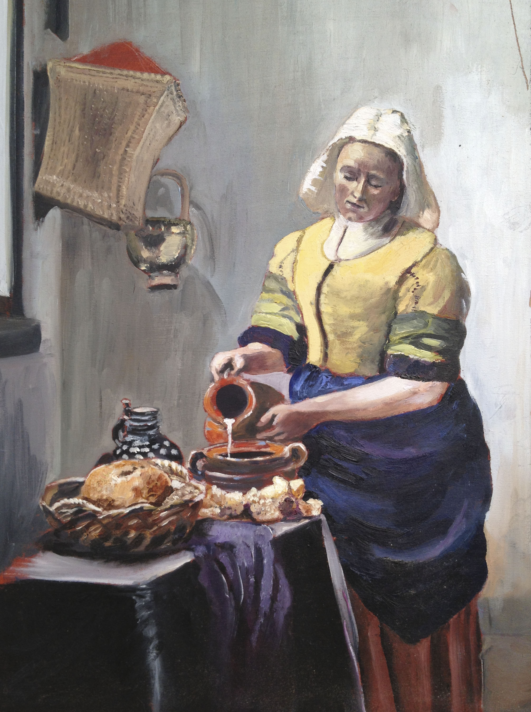 After Vermeer - Oil on Board