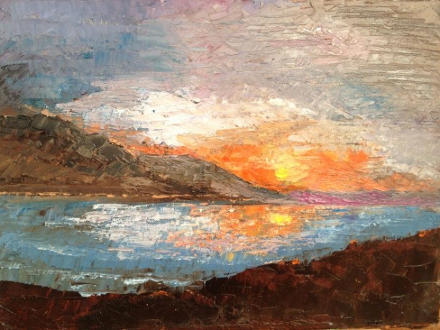 Sunset in Conwy - Oil on Canvas